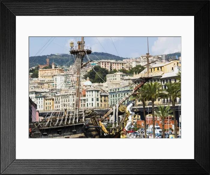 Framed Print : Waterfront, Porto Antico (Ancient Port), Genova, Liguria, Italy, Europe