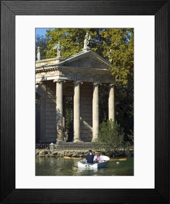 Framed Print : Aesculapius Temple, Lake in Villa Giulia Garden, Rome, Lazio, Italy, Europe