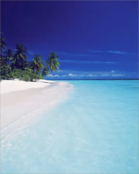 Island and lagoon, Maldives, Indian Ocean, Asia