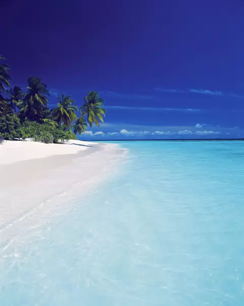 Island and lagoon, Maldives, Indian Ocean, Asia
