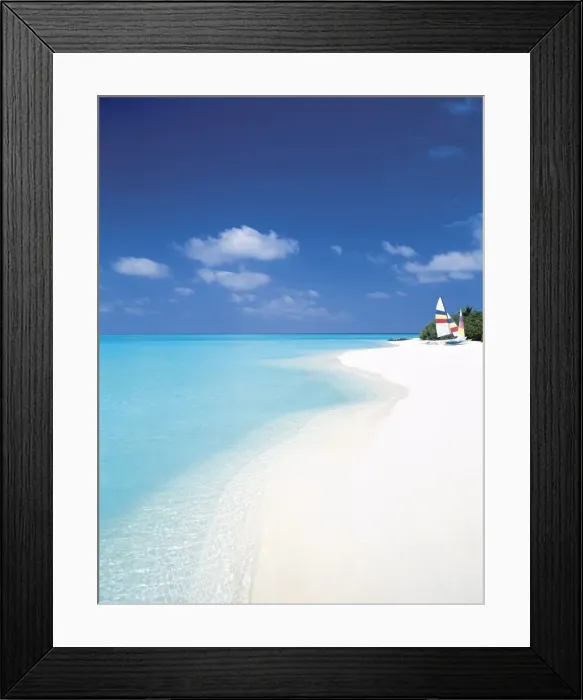 Framed Print : Catamaran on beach, Maldives, Indian Ocean, Asia Framed Print : Catamaran on beach, Maldives, Indian Ocean, Asia