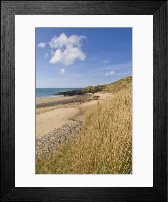Framed Print : Porthor (Porth Oer) beach, where the sand whistles due to the unique shape of the grains Framed Print : Porthor (Porth Oer) beach, where the sand whistles due to the unique shape of the grains
