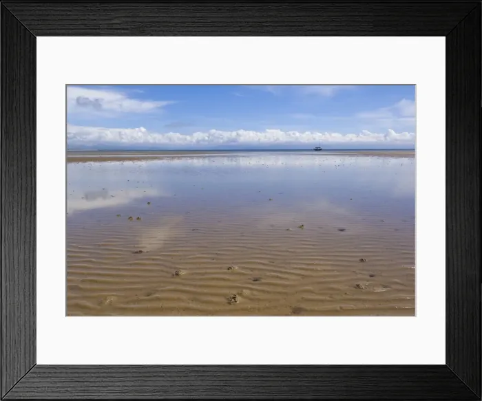 Framed Print : Reflections in the tidal seawater pools of the long sweeping beach of Llanbedrog Framed Print : Reflections in the tidal seawater pools of the long sweeping beach of Llanbedrog