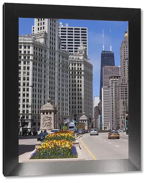 The Wrigley Building on North Michigan Avenue, Chicago, Illinois, United States of America