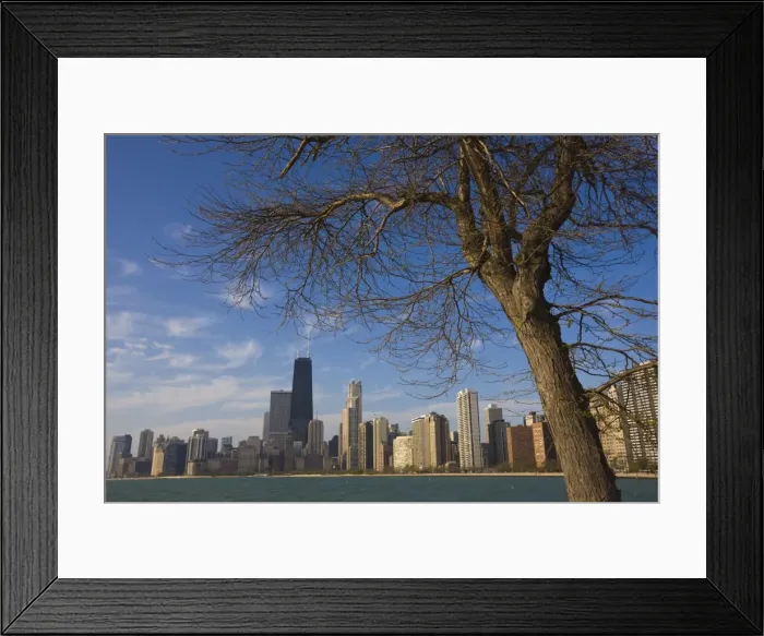 Framed Print : Near North city skyline and Hancock Tower, early morning, Chicago, Illinois Framed Print : Near North city skyline and Hancock Tower, early morning, Chicago, Illinois