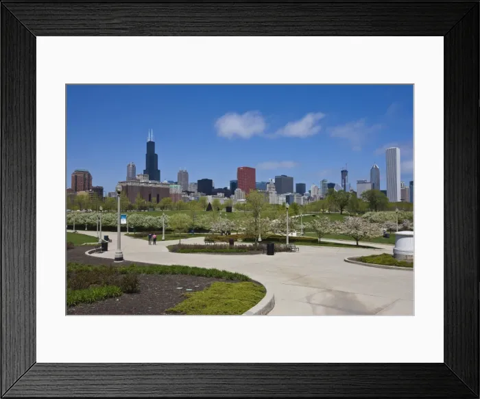 Framed Print : Museum Campus, Grant Park and the South Loop city skyline, Chicago, Illinois Framed Print : Museum Campus, Grant Park and the South Loop city skyline, Chicago, Illinois