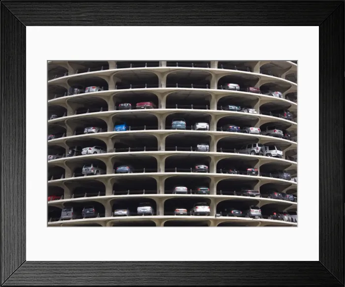 Framed Print : Marina City, car parking, Chicago, Illinois, United States of America, North America Framed Print : Marina City, car parking, Chicago, Illinois, United States of America, North America