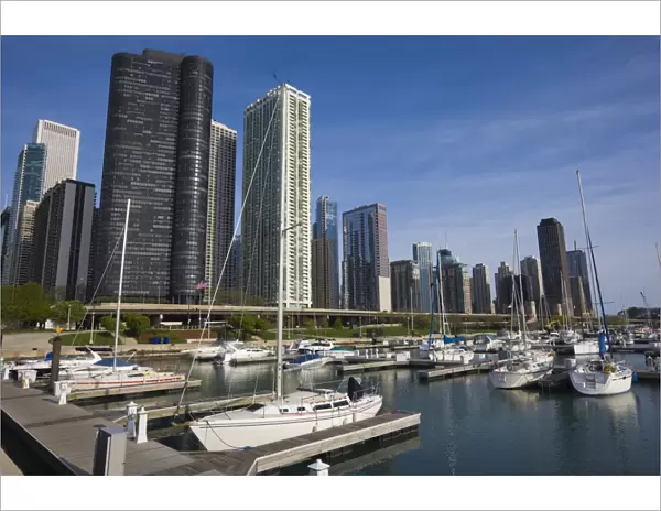 Yacht marina, Chicago, Illinois, United States of America, North America
