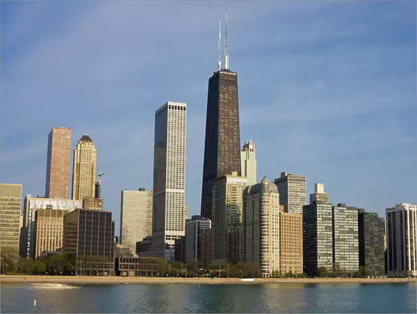 John Hancock Center and Near North Chicago skyline from Lake Michigan, Chicago