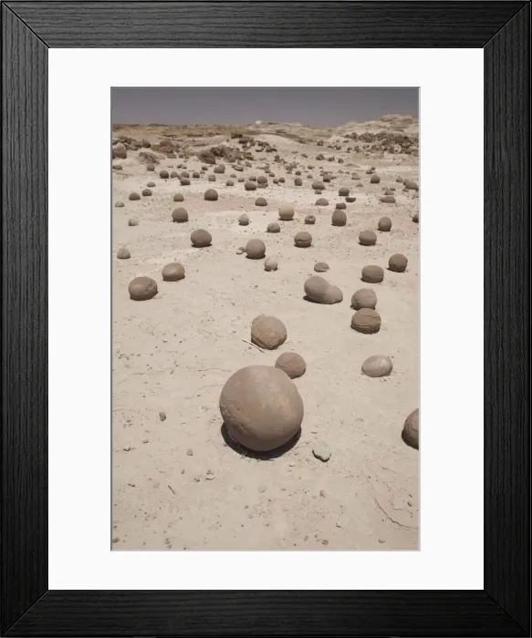 Framed Print : Spherical rock formations, Valle de la Luna National Park, San Juan, Argentina Framed Print : Spherical rock formations, Valle de la Luna National Park, San Juan, Argentina