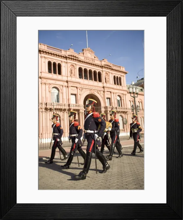 Framed Print : Guards marching in front of Casa Rosada, Buenos Aires, Argentina, South America