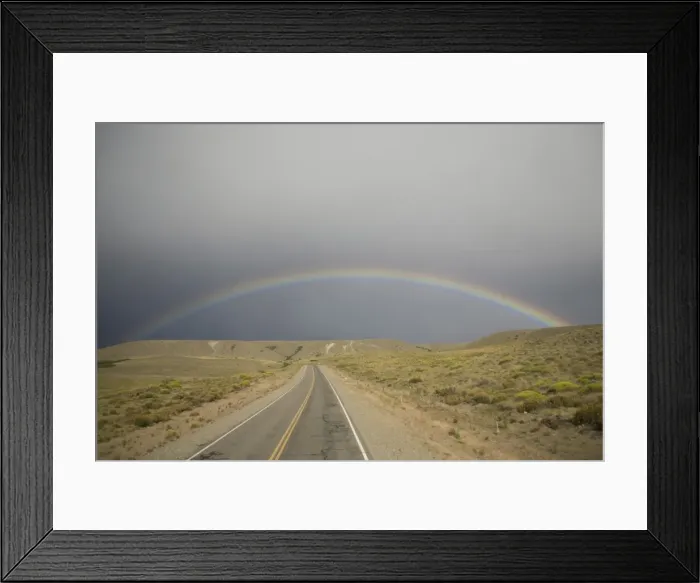 Framed Print : Rainbow above the Pampas and highway, Argentina, South America Framed Print : Rainbow above the Pampas and highway, Argentina, South America