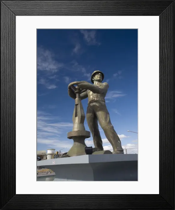 Framed Print : Statue honoring the oil industry and workers of Argentina, Caleta Olivia Framed Print : Statue honoring the oil industry and workers of Argentina, Caleta Olivia