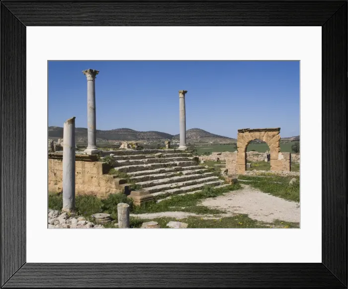 Framed Print : Temple of Caelestis, Roman ruin of Thuburbo Majus, Tunisia. North Africa, Africa