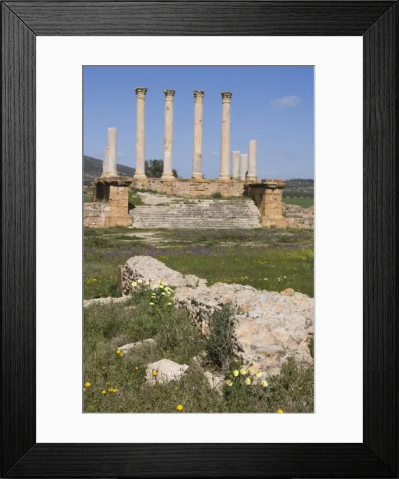 Framed Print : Capitolium (Temple to the three main gods), Roman ruin of Thuburbo Majus Framed Print : Capitolium (Temple to the three main gods), Roman ruin of Thuburbo Majus