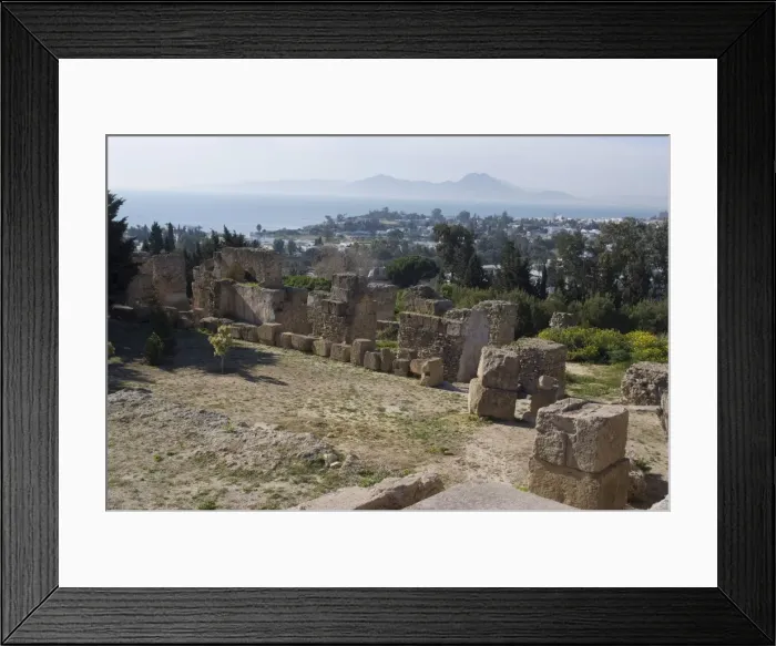 Framed Print : Byrsa Hill, looking down on the ancient port at the original Punic site at Carthage Framed Print : Byrsa Hill, looking down on the ancient port at the original Punic site at Carthage
