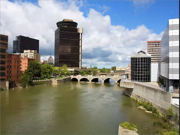 Genesee River and skyline, Rochester, New York State, United States of America