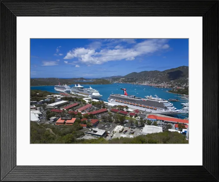 Framed Print : Havensight Cruise Ship Terminal, City of Charlotte Amalie, St. Thomas Island, U Framed Print : Havensight Cruise Ship Terminal, City of Charlotte Amalie, St. Thomas Island, U