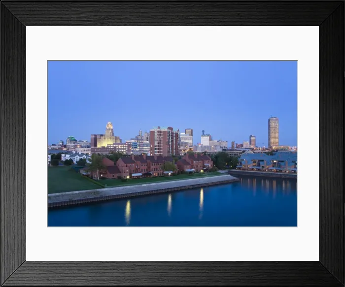 Framed Print : Erie Basin Marina and city skyline, Buffalo, New York State, United States of America Framed Print : Erie Basin Marina and city skyline, Buffalo, New York State, United States of America