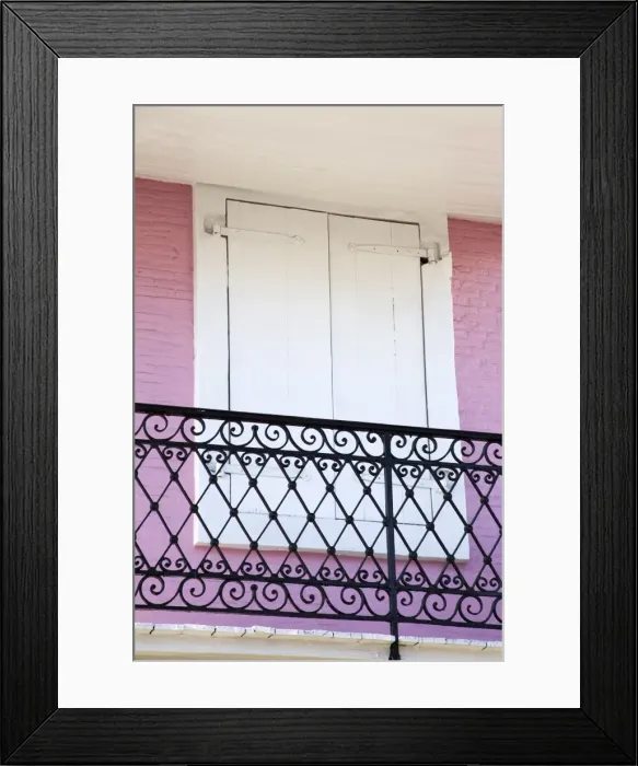 Framed Print : Balcony on Main Street, City of Charlotte Amalie, St. Thomas Island, U Framed Print : Balcony on Main Street, City of Charlotte Amalie, St. Thomas Island, U