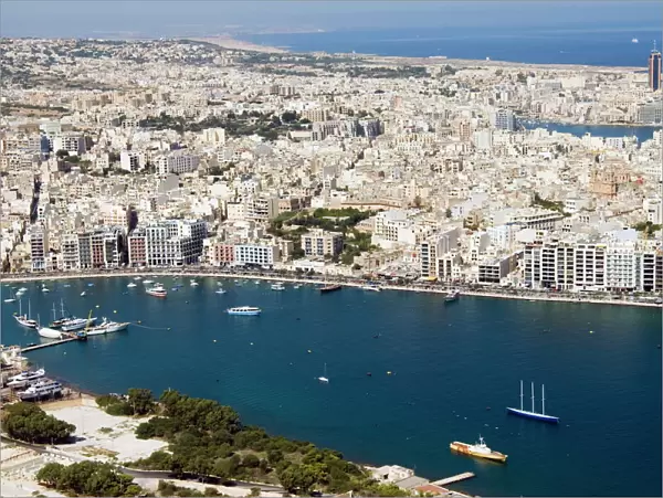 Aerial view of Sliema, Malta, Mediterranean, Europe