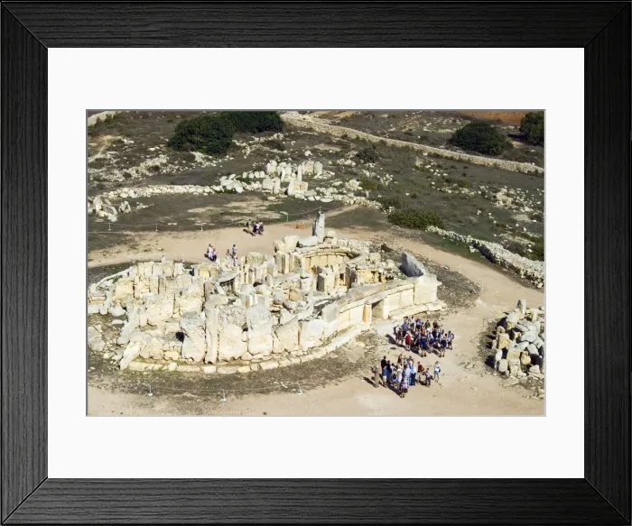 Framed Print : Aerial view of archaeological site, Megalithic Temple of Hagar Qim, UNESCO World Heritage Site Framed Print : Aerial view of archaeological site, Megalithic Temple of Hagar Qim, UNESCO World Heritage Site