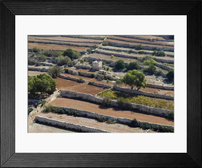 Framed Print : Aerial view of countryside close to Valletta, Malta, Europe Framed Print : Aerial view of countryside close to Valletta, Malta, Europe