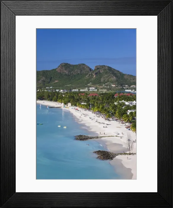 Framed Print : Elevated view over Jolly Harbour and Jolly Beach, Antigua, Leeward Islands Framed Print : Elevated view over Jolly Harbour and Jolly Beach, Antigua, Leeward Islands