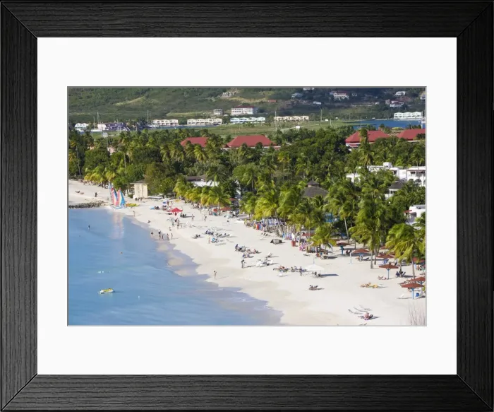 Framed Print : Elevated view over Jolly Harbour and Jolly Beach, Antigua, Leeward Islands Framed Print : Elevated view over Jolly Harbour and Jolly Beach, Antigua, Leeward Islands