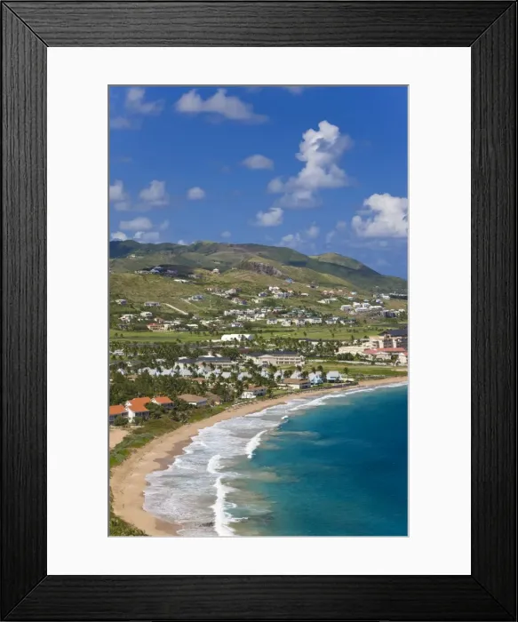 Framed Print : Elevated view over Frigate Bay and Frigate Beach North, St. Kitts, Leeward Islands Framed Print : Elevated view over Frigate Bay and Frigate Beach North, St. Kitts, Leeward Islands