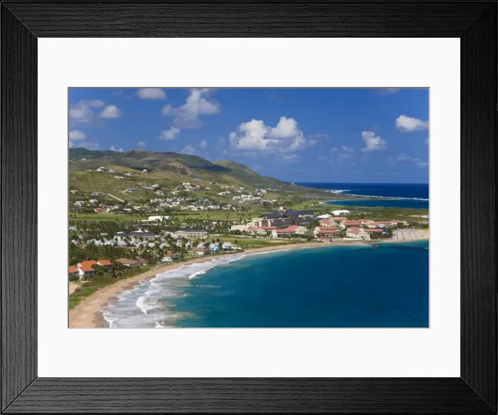 Framed Print : Elevated view over Frigate Bay and Frigate Beach North, St. Kitts, Leeward Islands Framed Print : Elevated view over Frigate Bay and Frigate Beach North, St. Kitts, Leeward Islands