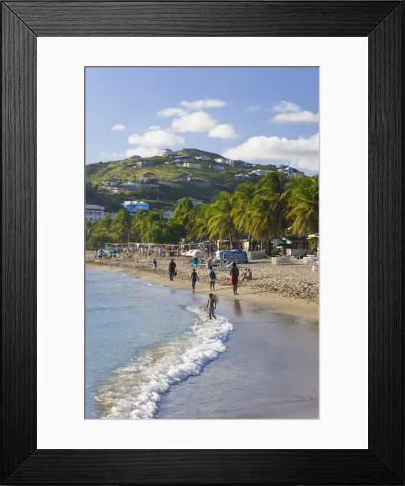 Framed Print : Frigate Bay Beach, St. Kitts, Leeward Islands, West Indies, Caribbean, Central America