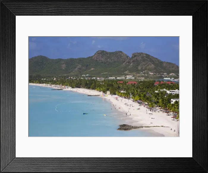 Framed Print : Elevated view over Jolly Harbour and Jolly Beach, Antigua, Leeward Islands Framed Print : Elevated view over Jolly Harbour and Jolly Beach, Antigua, Leeward Islands