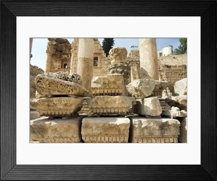 Framed Print : Capitals and ruins in North Colonnaded Street, Jerash (Gerasa), a Roman Decapolis City Framed Print : Capitals and ruins in North Colonnaded Street, Jerash (Gerasa), a Roman Decapolis City
