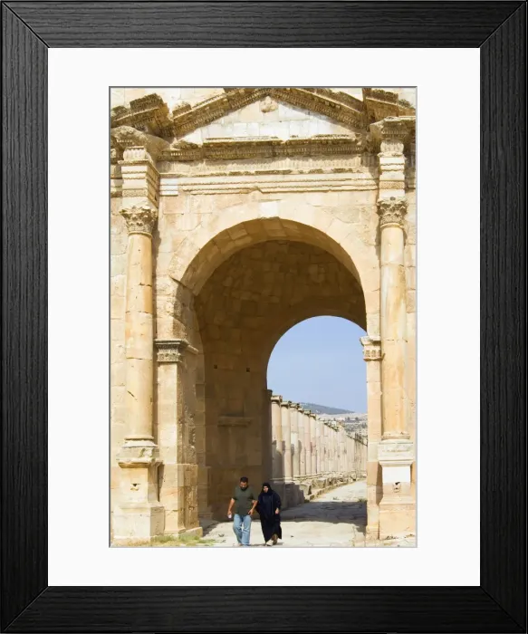 Framed Print : North Gate, Jerash (Gerasa) a Roman Decapolis city, Jordan, Middle East