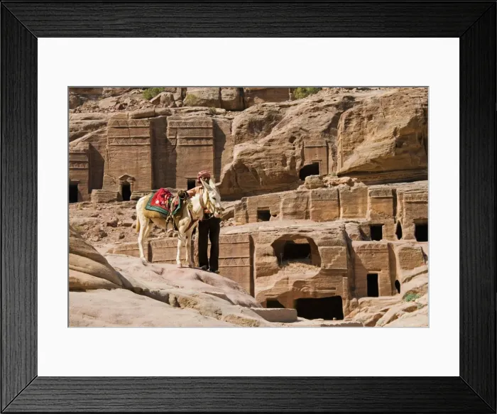Framed Print : Necropolis, Facade Street, Petra, UNESCO World Heritage Site, Jordan, Middle East