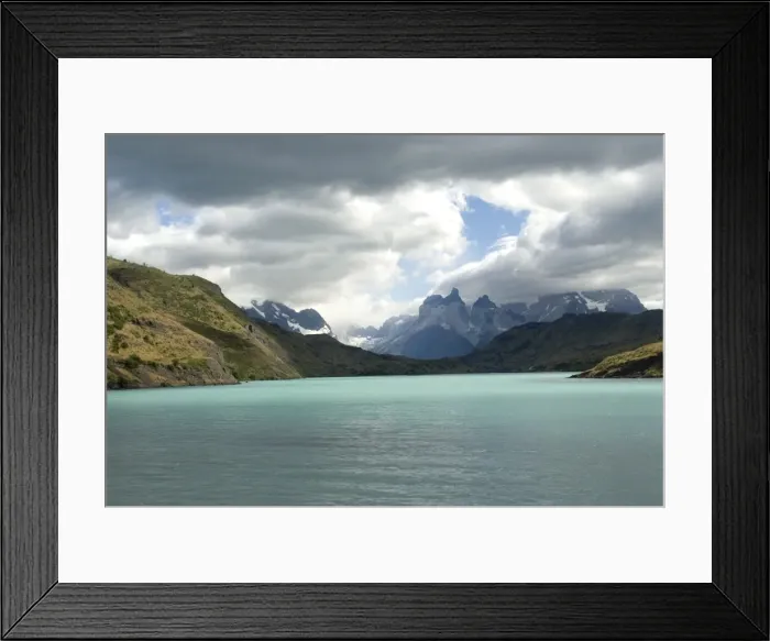 Framed Print : The two towers stand in front of Rio Paine in Torres del Paine National Park Framed Print : The two towers stand in front of Rio Paine in Torres del Paine National Park