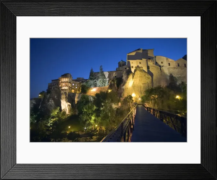 Framed Print : Pedestrian bridge, Cuenca, Castilla-La Mancha, Spain, Europe Framed Print : Pedestrian bridge, Cuenca, Castilla-La Mancha, Spain, Europe