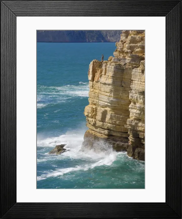 Framed Print : Fisherman on the edge of the cliff fishing on the Cape St. Vincent peninsula Framed Print : Fisherman on the edge of the cliff fishing on the Cape St. Vincent peninsula