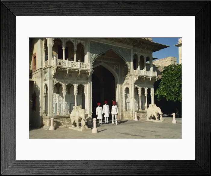 Framed Print : Gateway to the Inner courtyards, and guards, City Palace, Jaipur, Rajasthan state Framed Print : Gateway to the Inner courtyards, and guards, City Palace, Jaipur, Rajasthan state