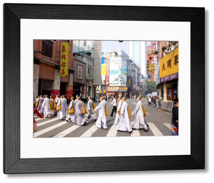 Framed Print : Dafo Buddhist temple monks, Guangzhou (Canton), Guangdong, China, Asia Framed Print : Dafo Buddhist temple monks, Guangzhou (Canton), Guangdong, China, Asia