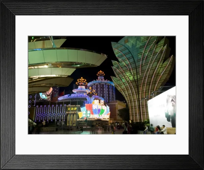 Framed Print : Gran Lisboa Casino at night, Macau, China, Asia Framed Print : Gran Lisboa Casino at night, Macau, China, Asia