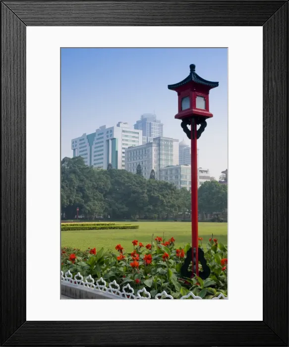 Framed Print : Gardens and cityscape, Guangzhou (Canton), Guangdong, China, Asia Framed Print : Gardens and cityscape, Guangzhou (Canton), Guangdong, China, Asia