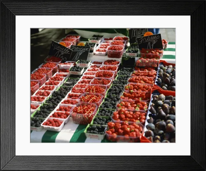 Framed Print : Summer fruit, market, Rue Mouffetard, Paris, France, Europe Framed Print : Summer fruit, market, Rue Mouffetard, Paris, France, Europe