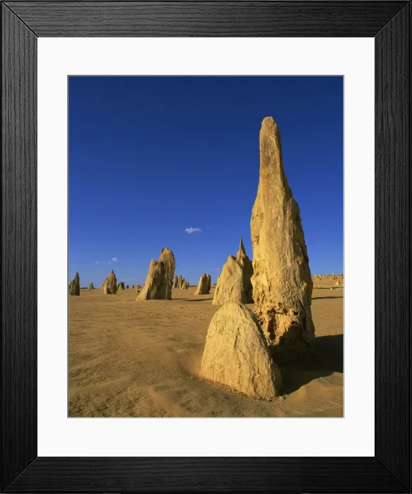 Framed Print : Rock formations known as the Pinnacles in the desert of the Nambung National Park Framed Print : Rock formations known as the Pinnacles in the desert of the Nambung National Park