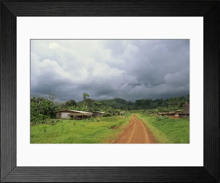 Framed Print : Typical village in western Cameroon, Africa Framed Print : Typical village in western Cameroon, Africa