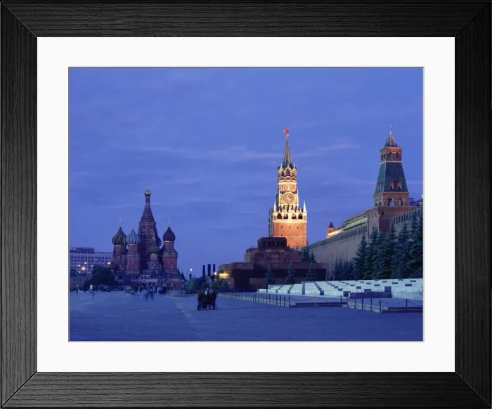 Framed Print : Lenins Tomb, the Kremlin and St. Basils Cathedral, Red Square