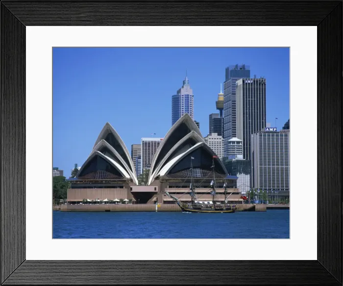 Framed Print : Opera House, UNESCO World Heritage Site, with skyline beyond, Sydney, New South Wales Framed Print : Opera House, UNESCO World Heritage Site, with skyline beyond, Sydney, New South Wales
