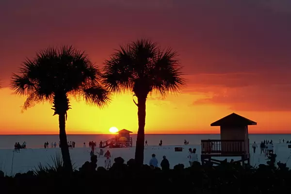 Sunset from Siesta Beach, Siesta Key, Sarasota, Florida, United States of America