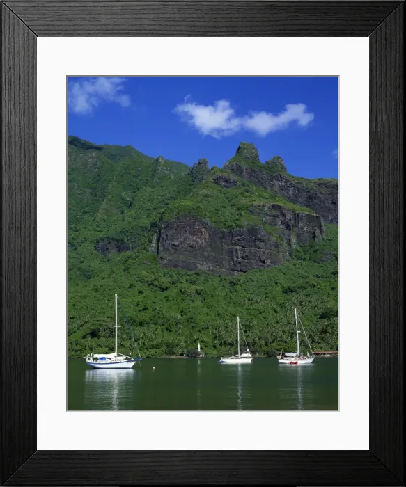 Framed Print : Small boats moored in Cooks Bay, Moorea, French Polynesia, Pacific Islands, Pacific Framed Print : Small boats moored in Cooks Bay, Moorea, French Polynesia, Pacific Islands, Pacific